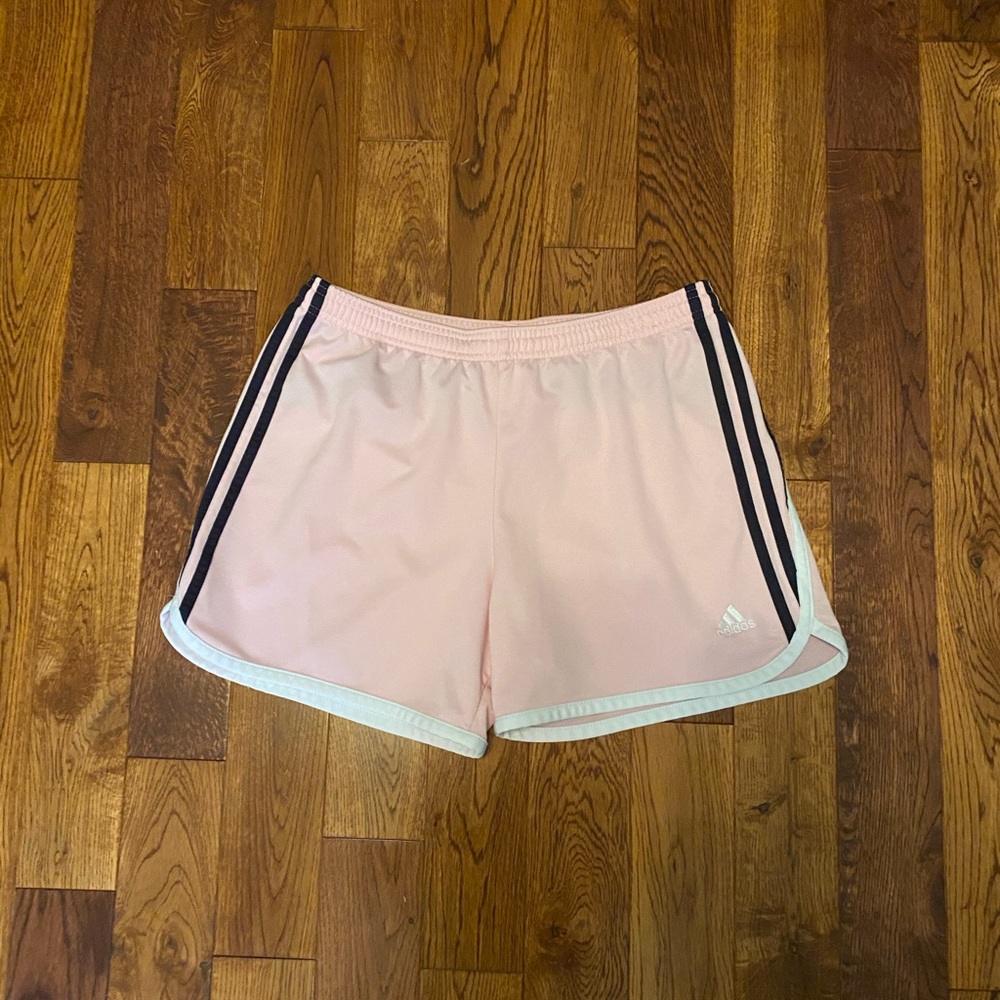 Pink Adidas shorts women’s size medium 4” length